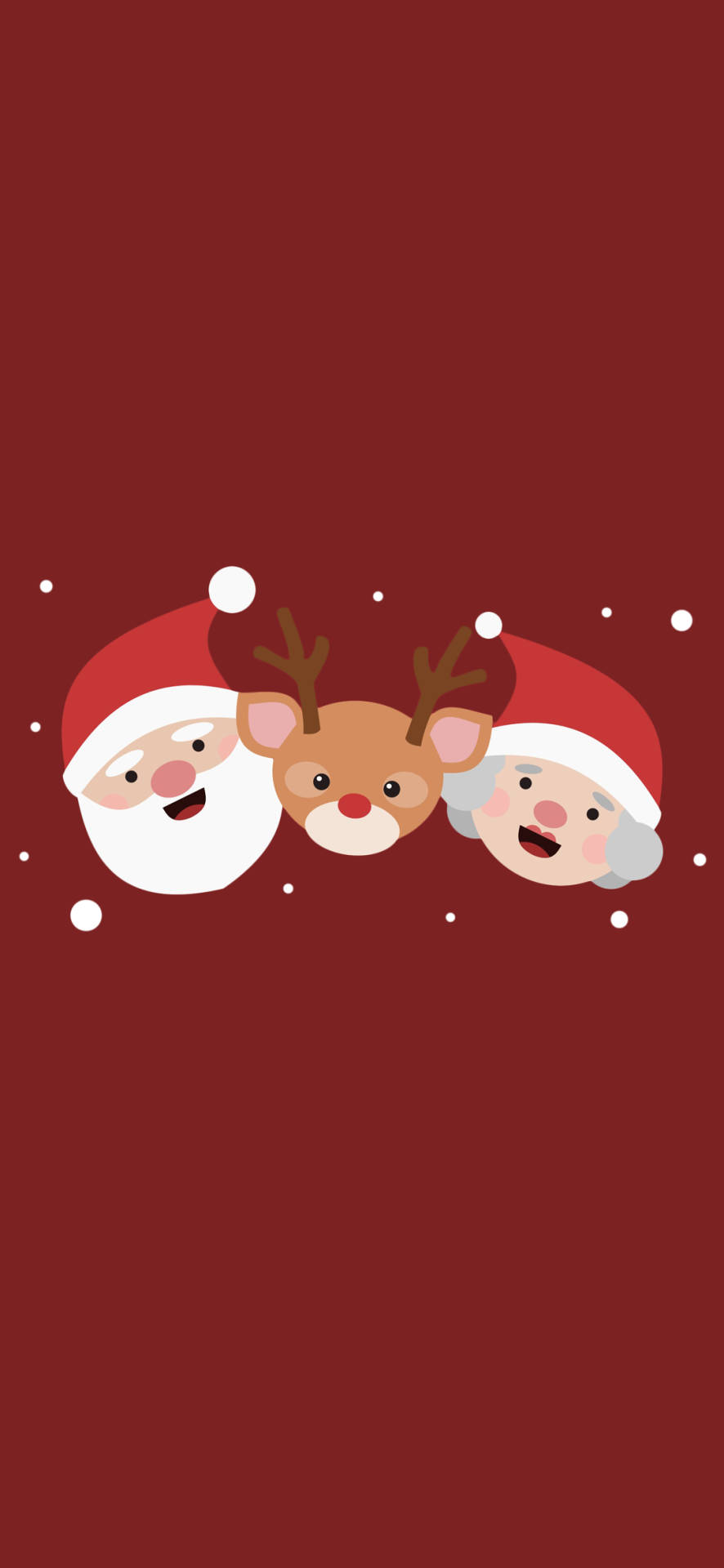 Basit Noel Ren Geyiği ve Noel Baba Duvar Kağıdı