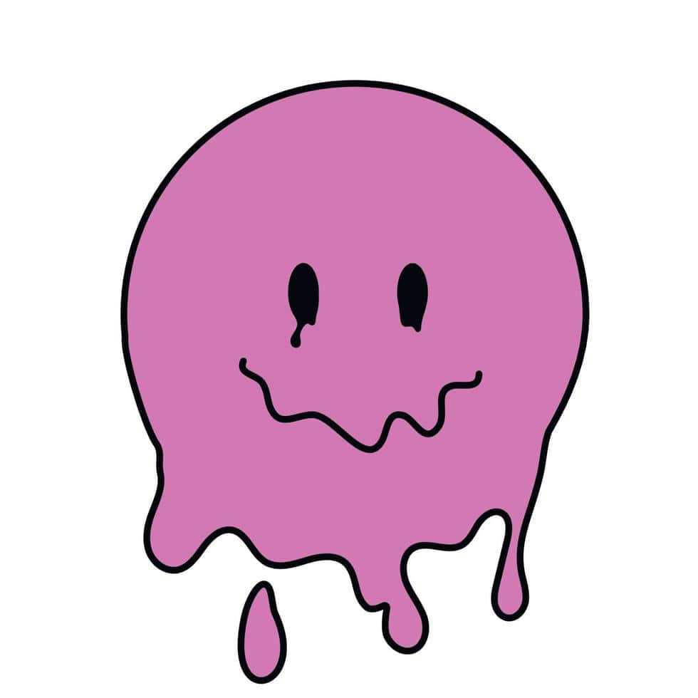 Basit Pembe Psikedelik Eriyen Estetik Trippy Gülücük Yüz Duvar Kağıdı