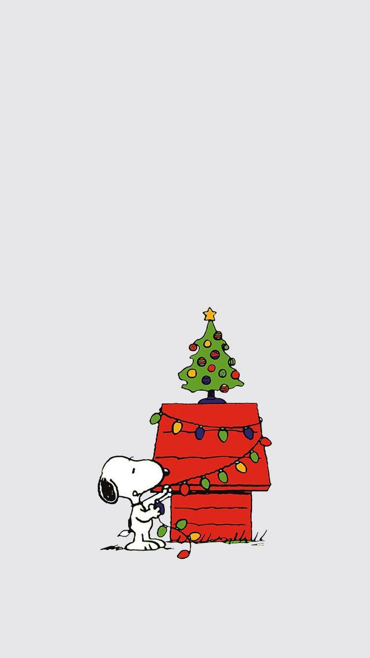 Basit Sevimli Noel iPhone Snoopy Duvar Kağıdı