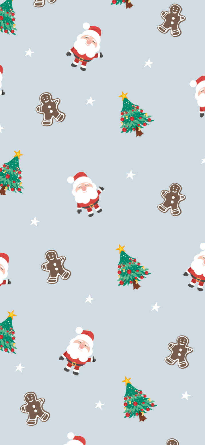 Basit Sevimli Noel iPhone Noel Simgeleri Duvar Kağıdı