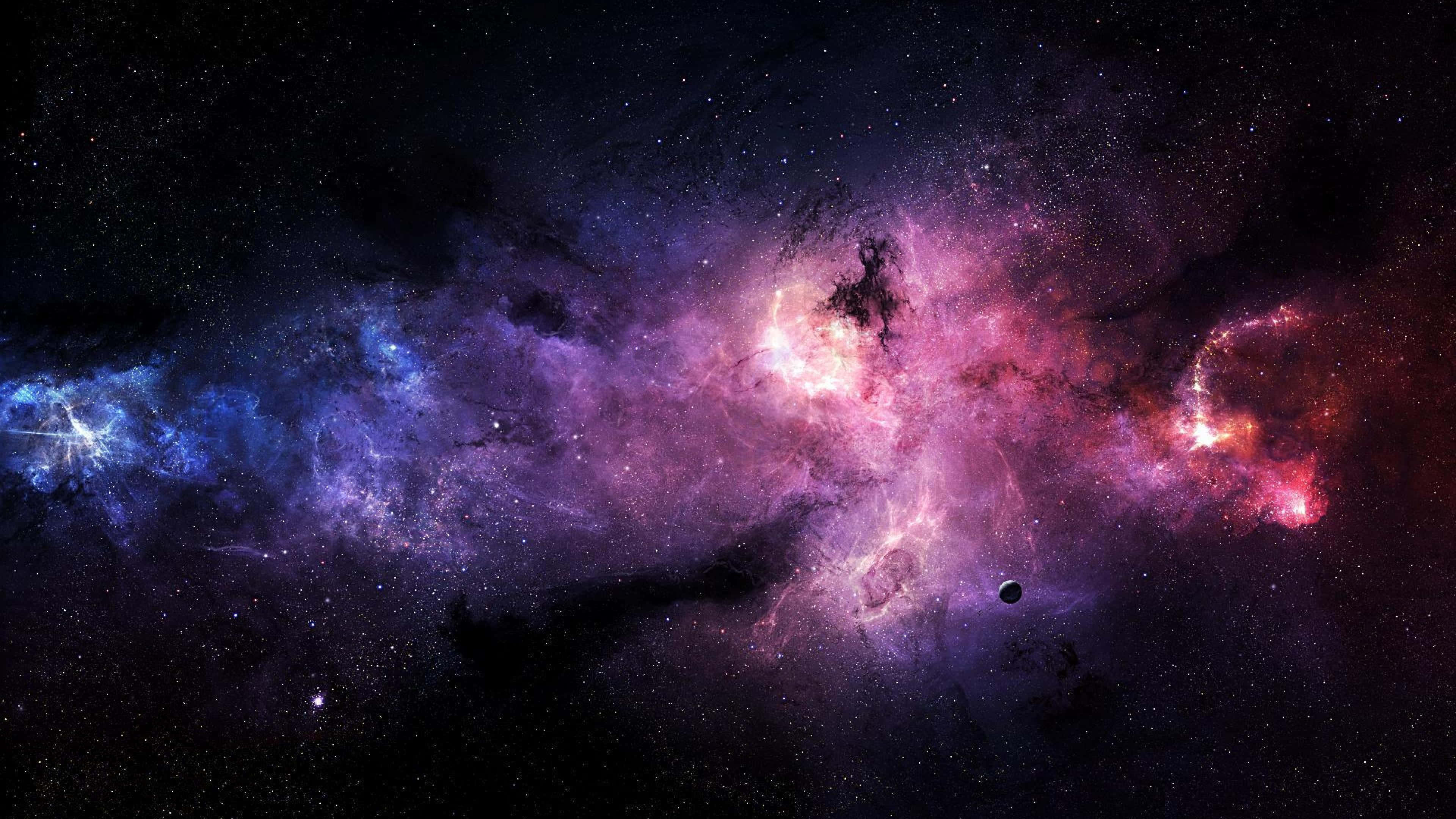 Başka bir dünyaya ait, güzel bir 4K uzay arka planı manzarası. Duvar Kağıdı