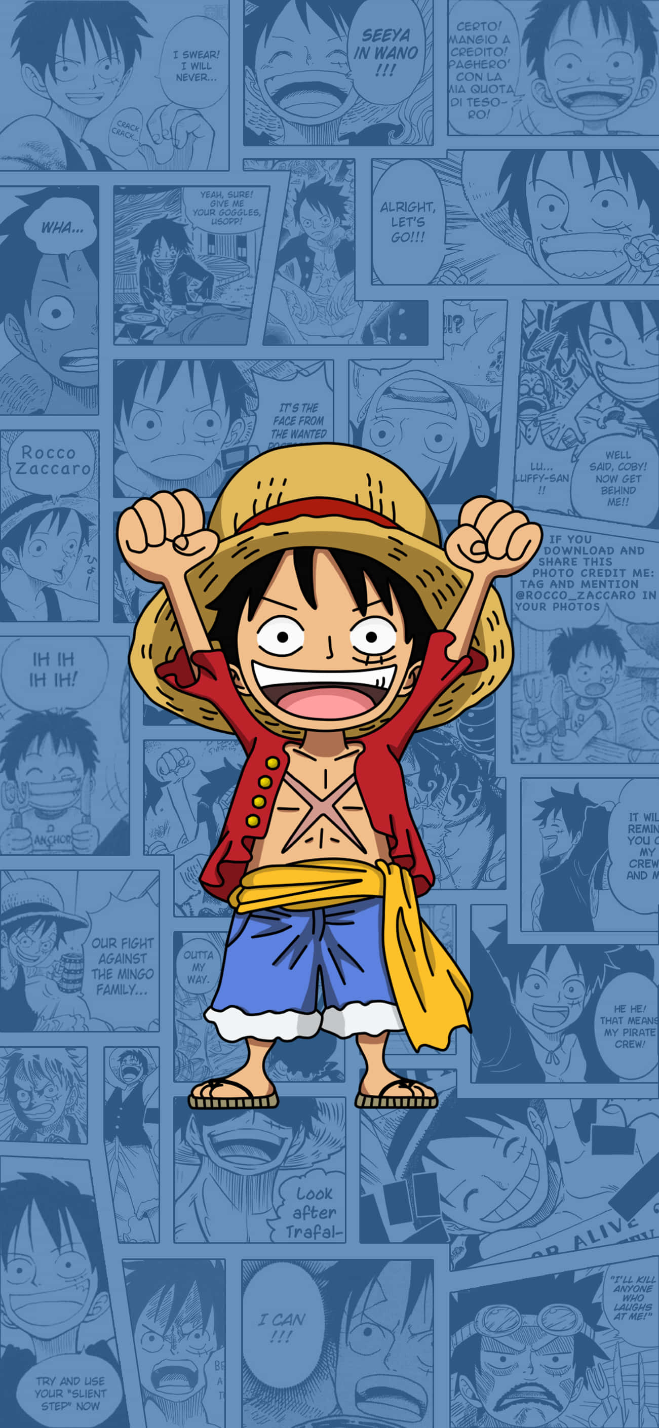 Başlık: Luffy Telefon Duvar Kağıdında Luffy'nin Güçlü Duruşu Duvar Kağıdı