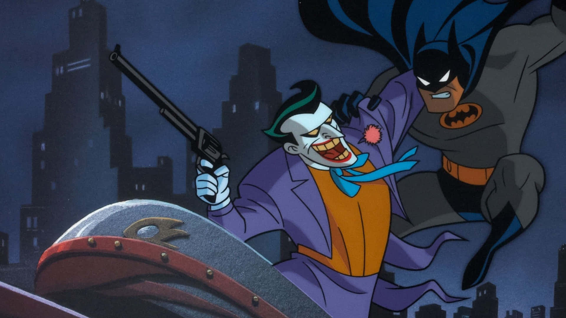 Batman Animasyon Serisi Joker Silah Tutarken Duvar Kağıdı