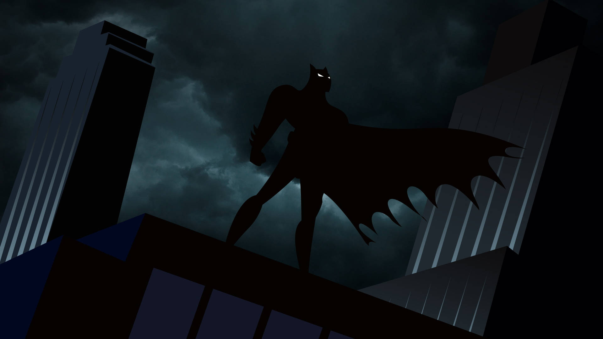 Batman Çizgi Film Silüeti Duvar Kağıdı