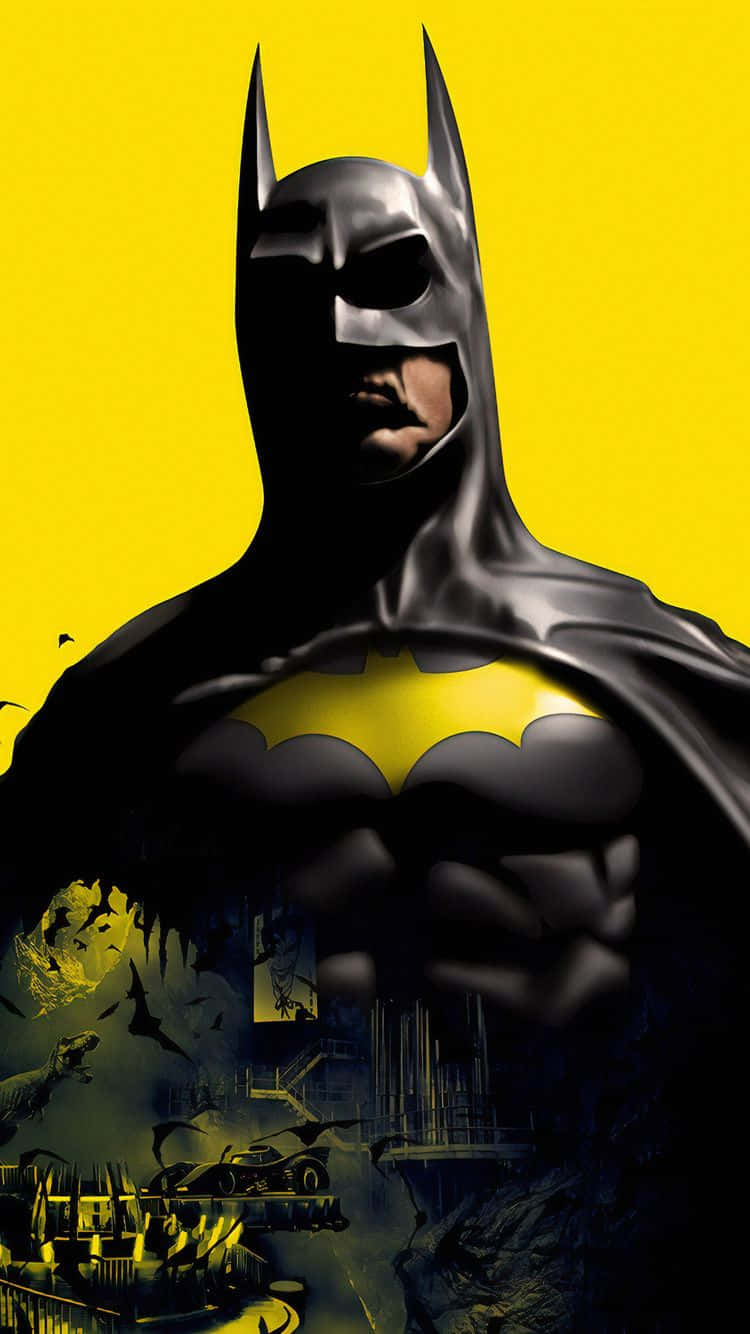 Batman Estetiği Sarı Dijital Sanat Duvar Kağıdı