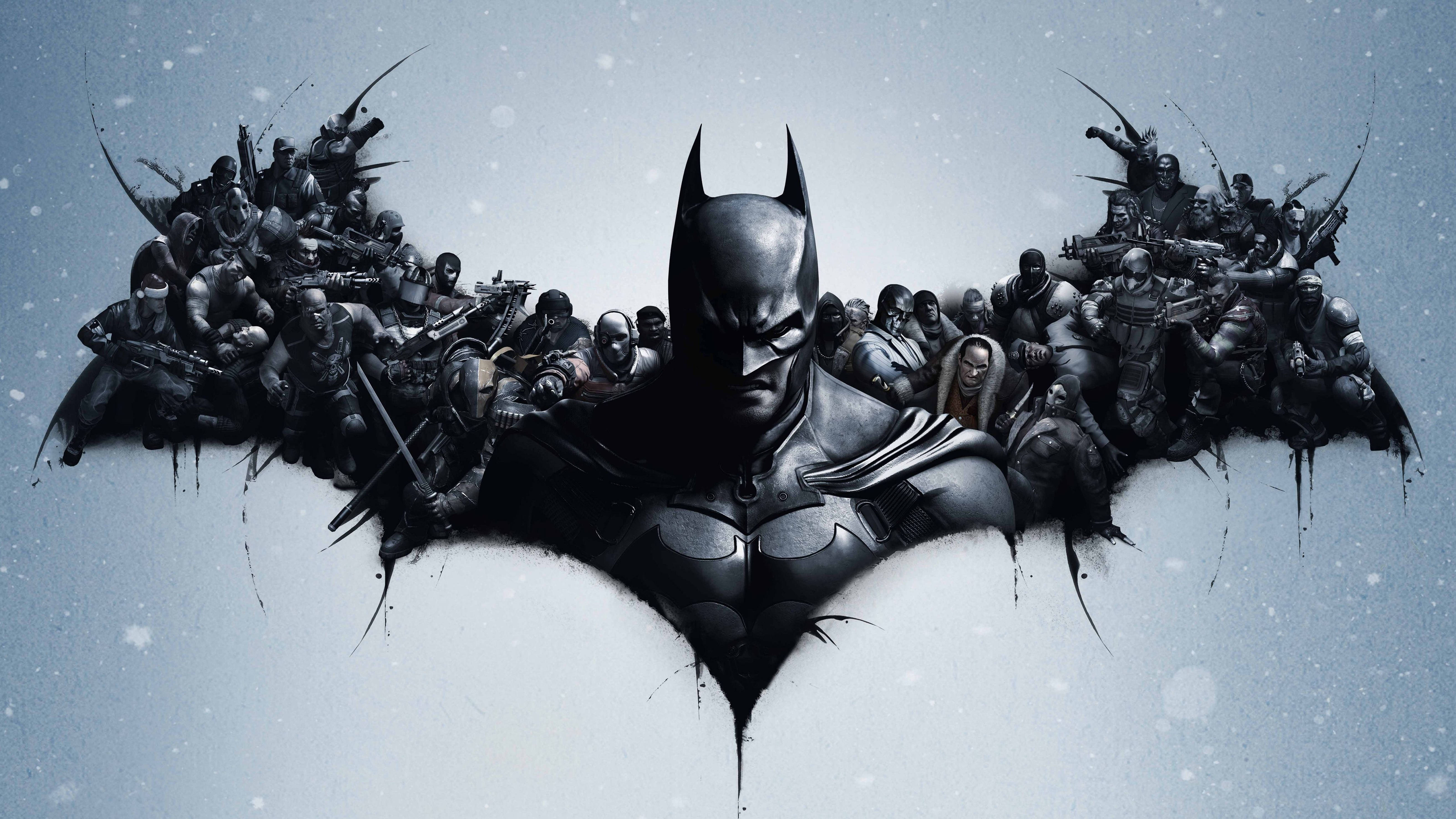 Batman Sanatsal Logosu Arkham City 4K Duvar Kağıdı