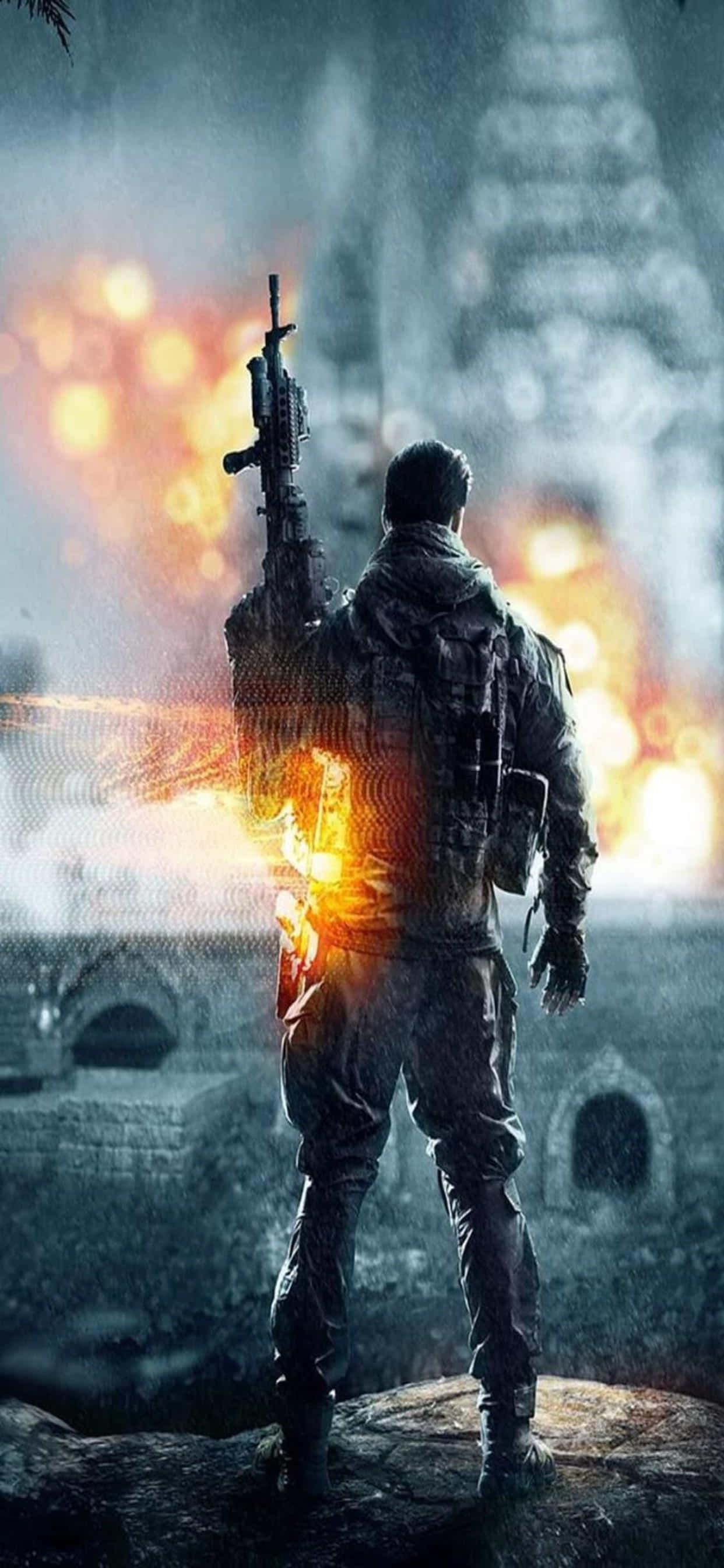 Battlefield 4'te iPhone Xs Max ile heyecan dolu bir savaş alanı Duvar Kağıdı