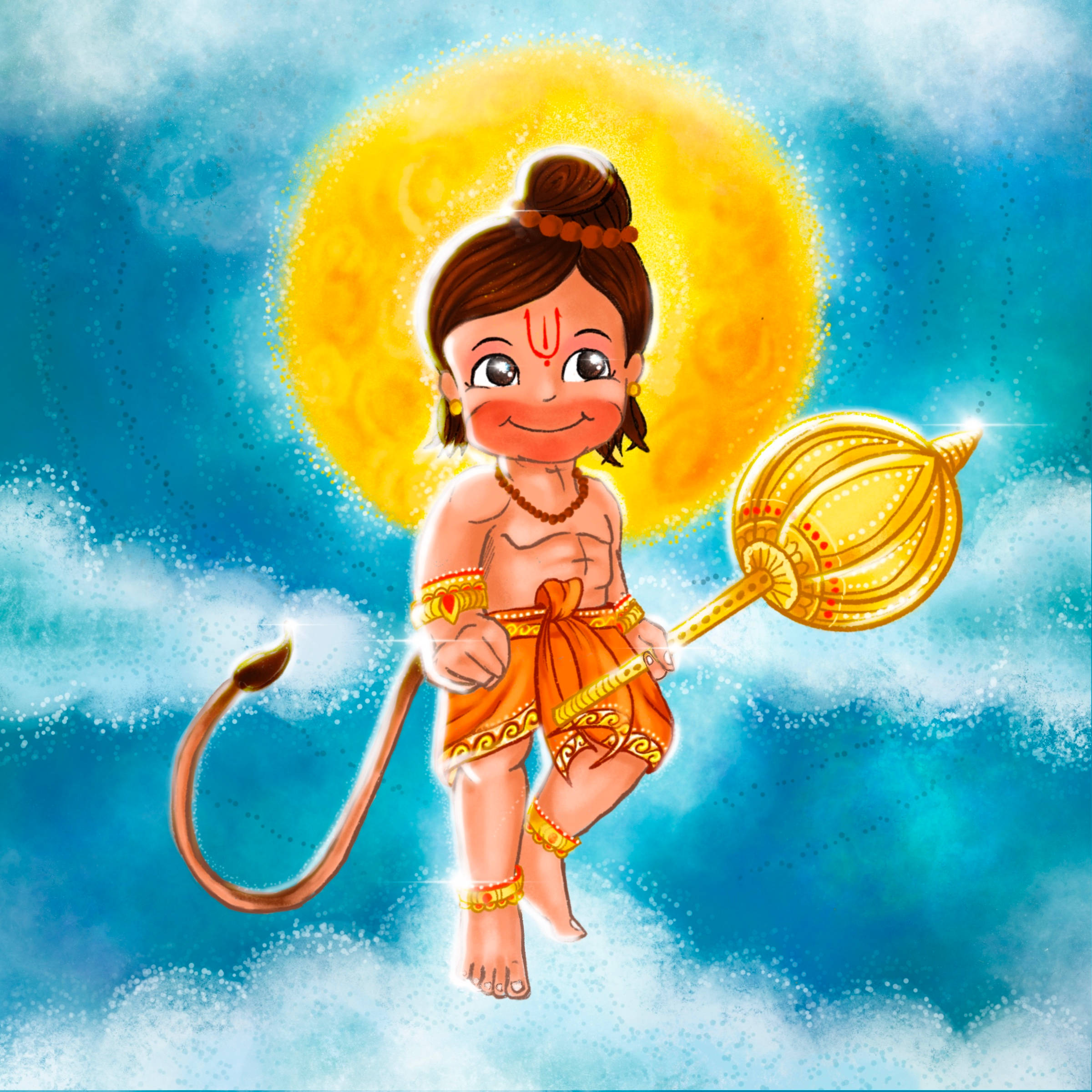 Bebek Hanuman Güneş Gada Duvar Kağıdı