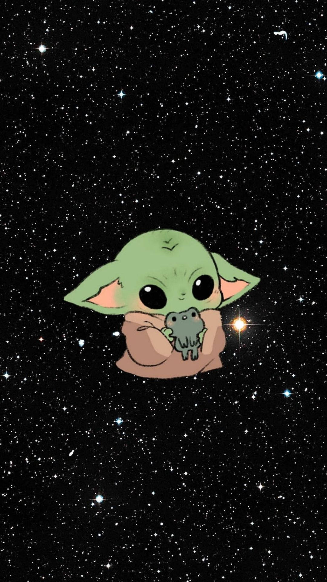 Bebek Yoda Sevimli Galakside Duvar Kağıdı