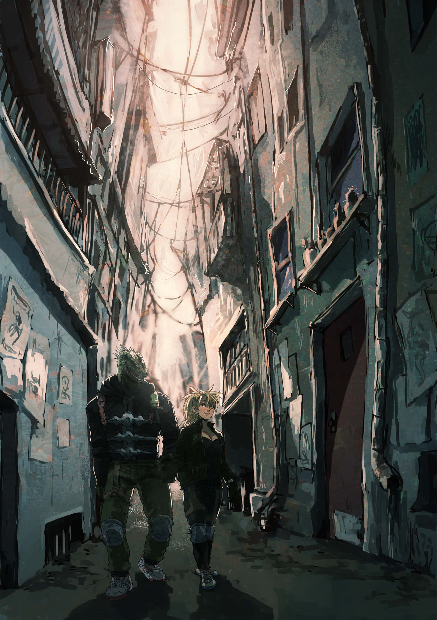 Beğenilen anime 'Dorohedoro'dan iki sıra dışı karakter arasında yoğun bir kafa kafaya mücadele Duvar Kağıdı