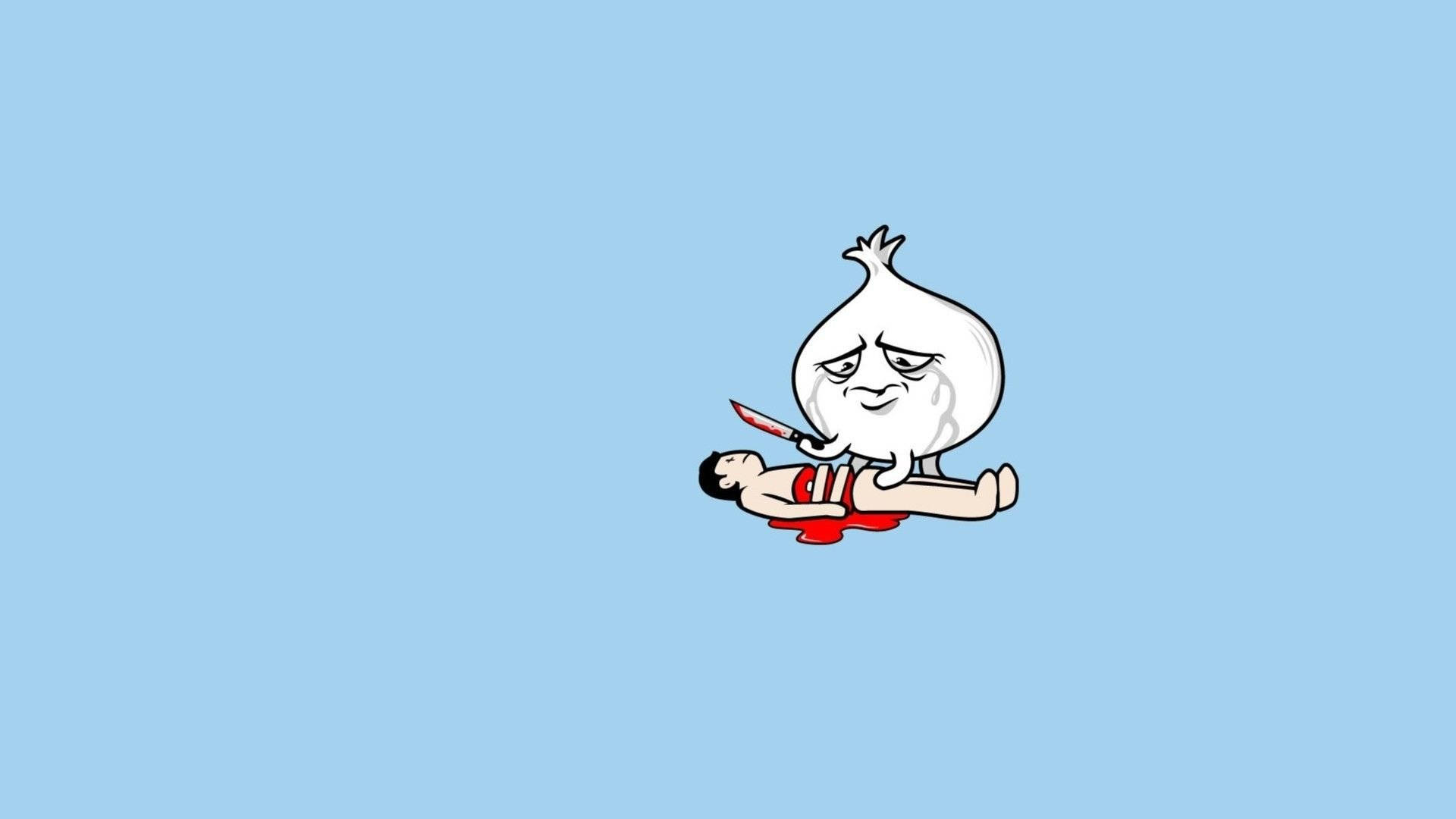 Beklenmedik Kahkaha: Ağlayan Komik Anime Sarımsağı Duvar Kağıdı