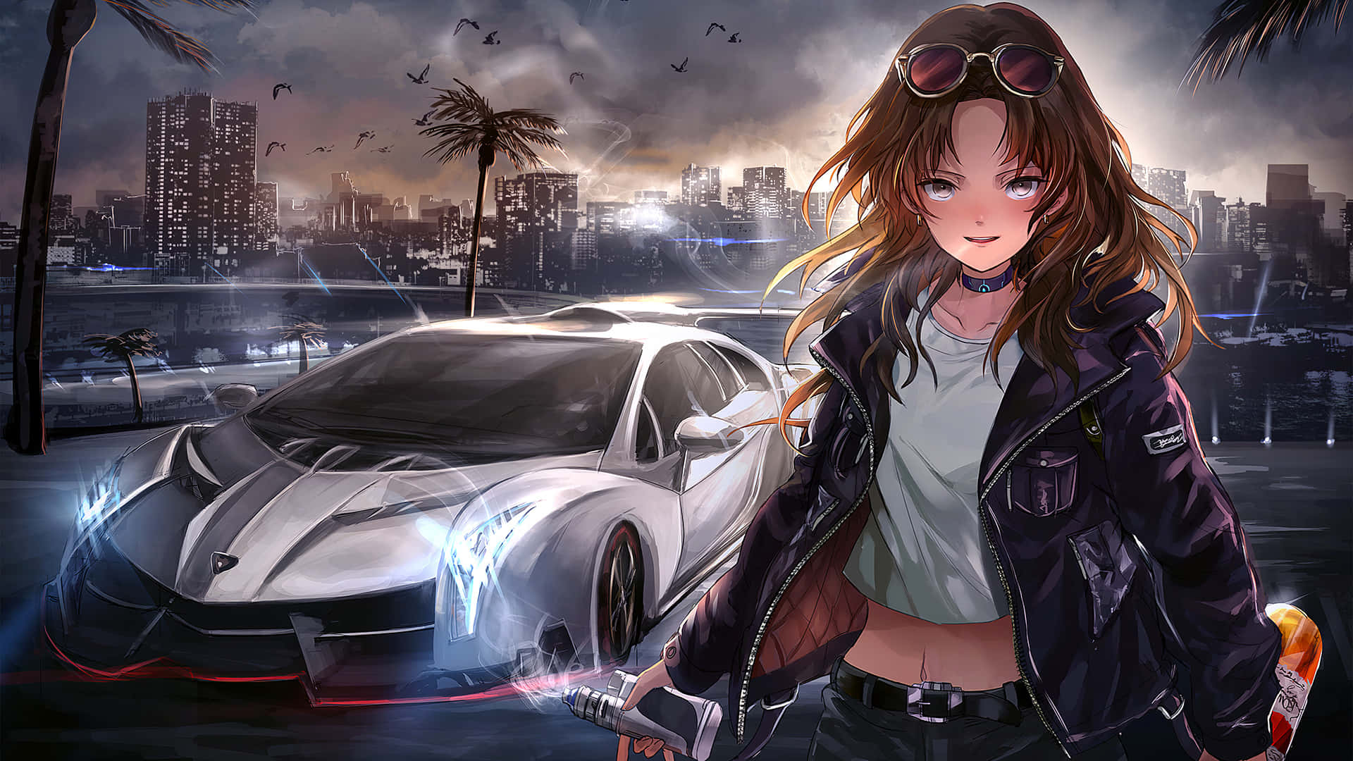 Benzersiz Tasarıma Sahip Bir Anime Arabası Duvar Kağıdı