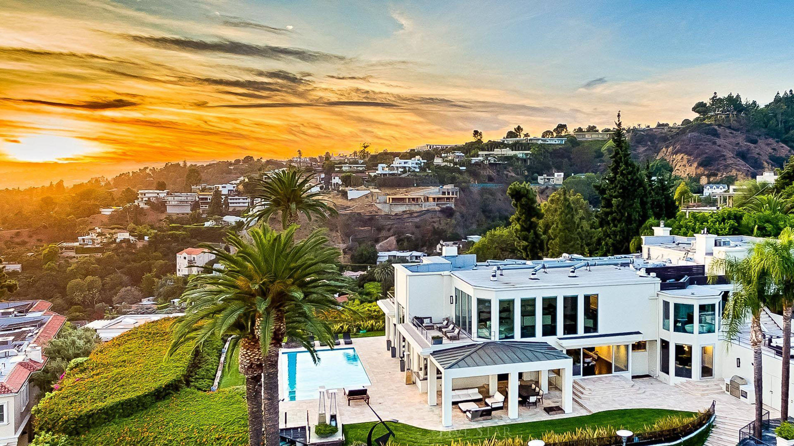 Beverly Hills Los Angeles Gün Batımı Duvar Kağıdı