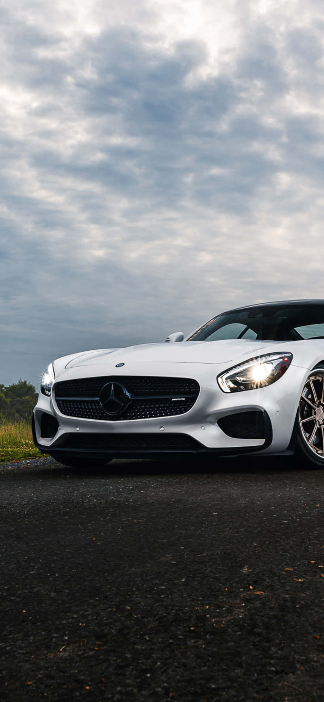 Beyaz 2017 AMG GT iPhone X AMG GT-R Arka Planı Duvar Kağıdı