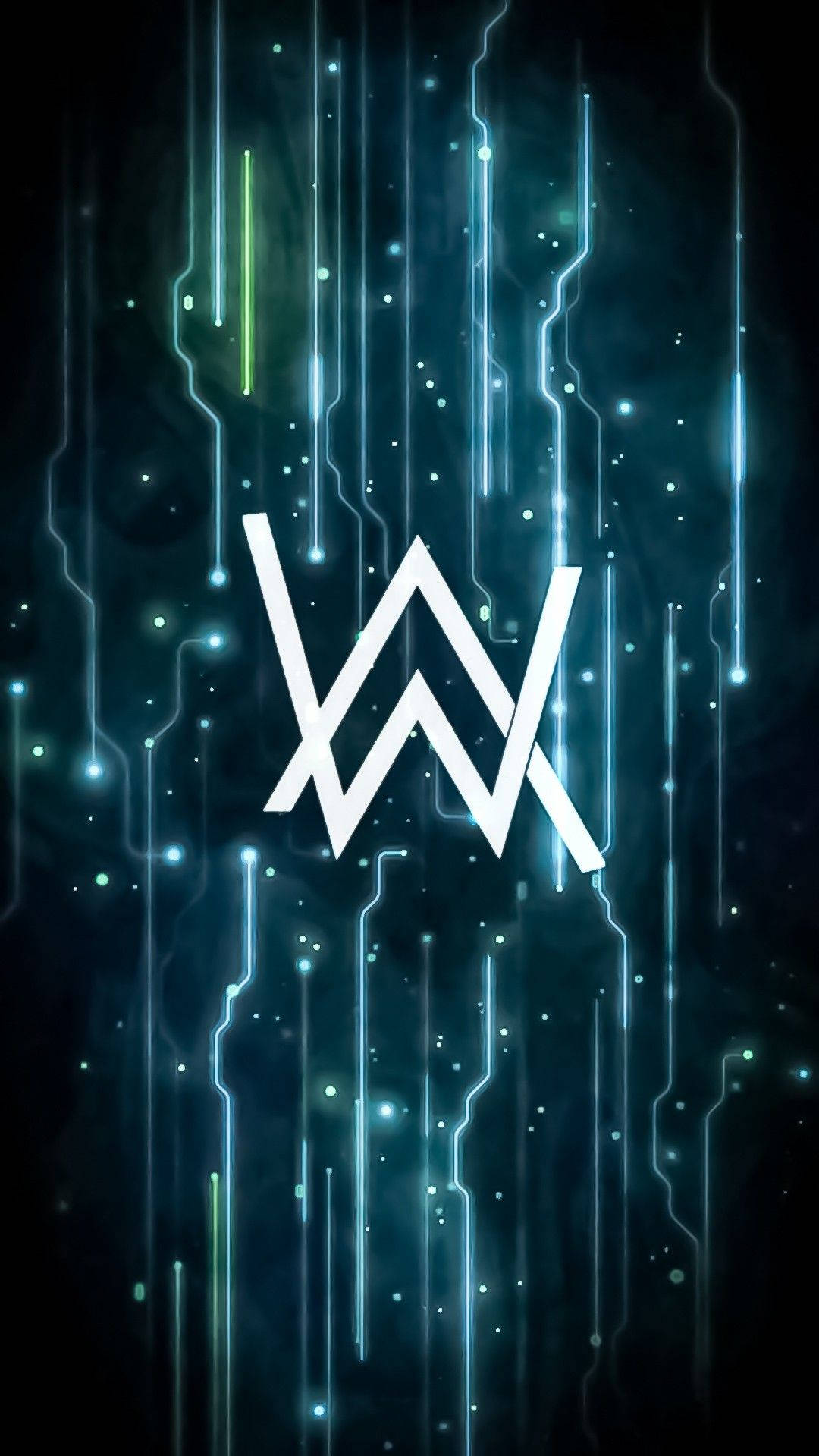 Beyaz Alan Walker Logosu Soyut Arka Planlı Duvar Kağıdı