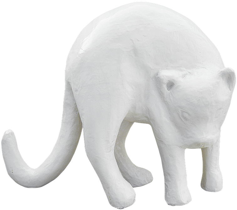 Beyaz Alçı Kedi Heykeli Duvar Kağıdı