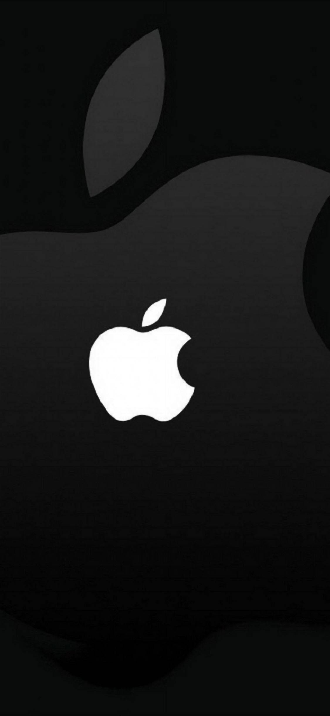 Beyaz Apple Logosu iPhone Koyu Duvar Kağıdı