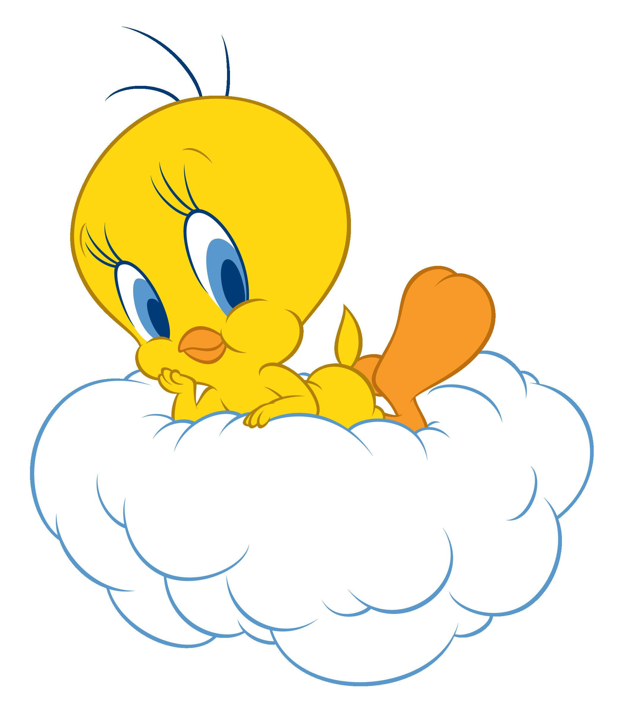 Beyaz Bulut Üzerinde Poz Veren Tweety Duvar Kağıdı