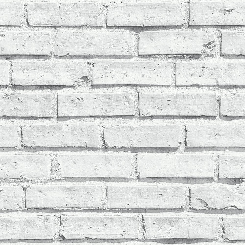 Beyaz Düz Tuğla Duvar Duvar Kağıdı