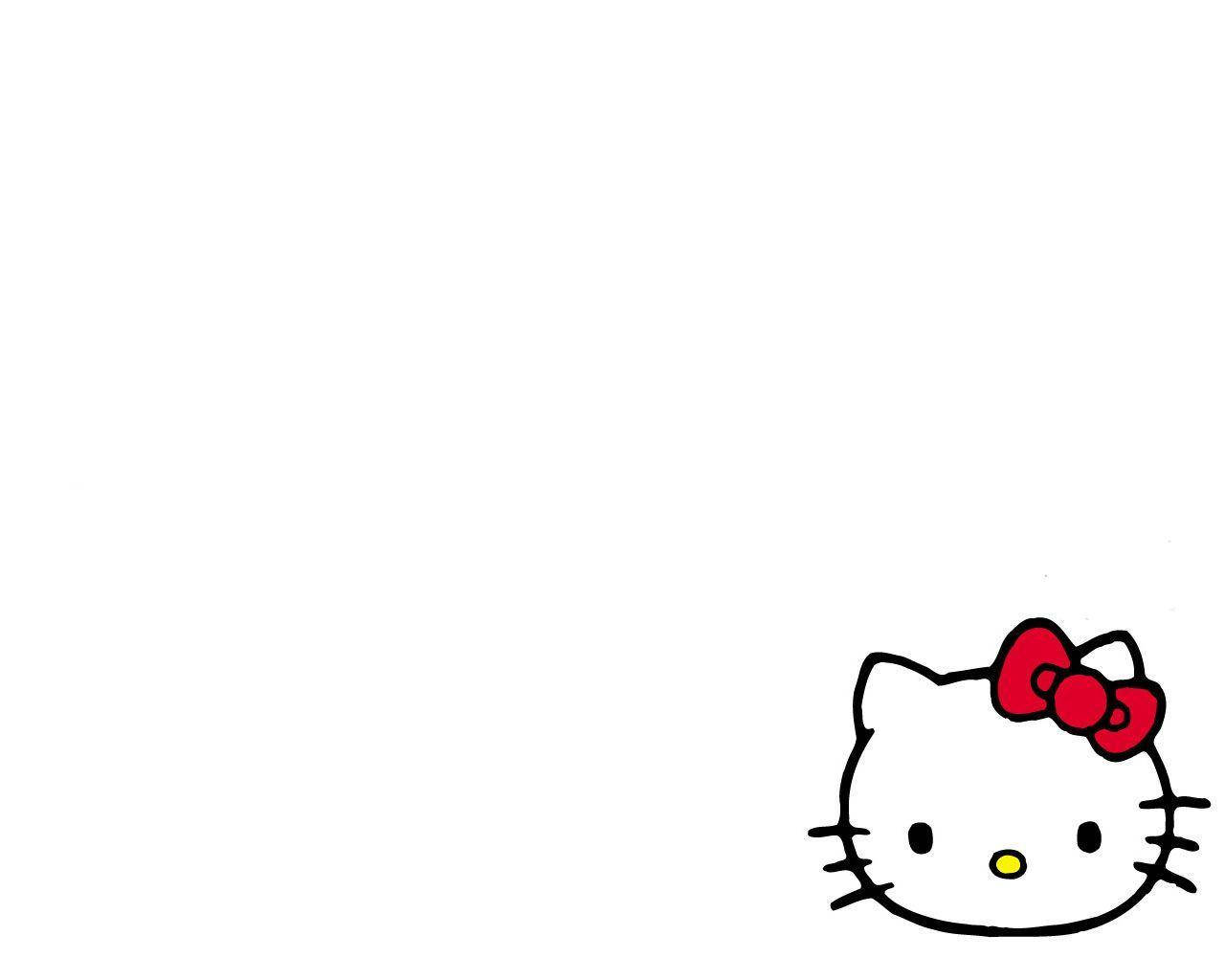 Beyaz Ekran Hello Kitty Duvar Kağıdı