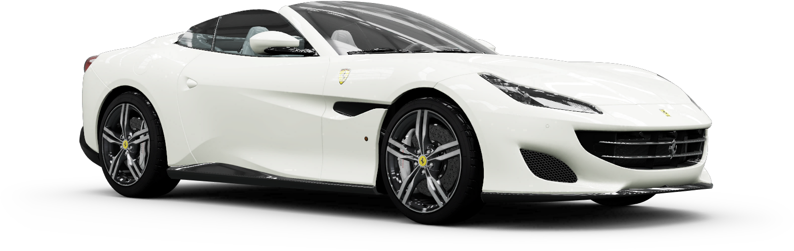 Beyaz Ferrari Cabrio Yan Görünüm Duvar Kağıdı