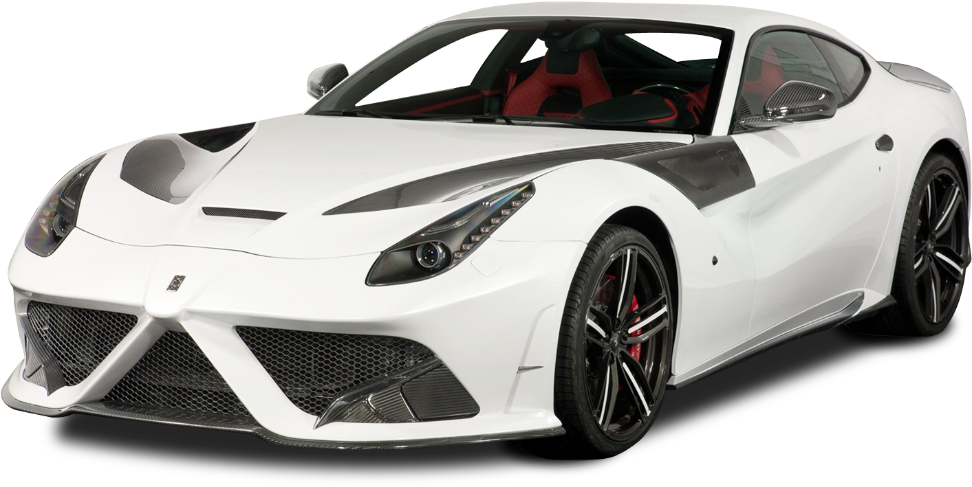 Beyaz Ferrari Spor Araba İzole Duvar Kağıdı