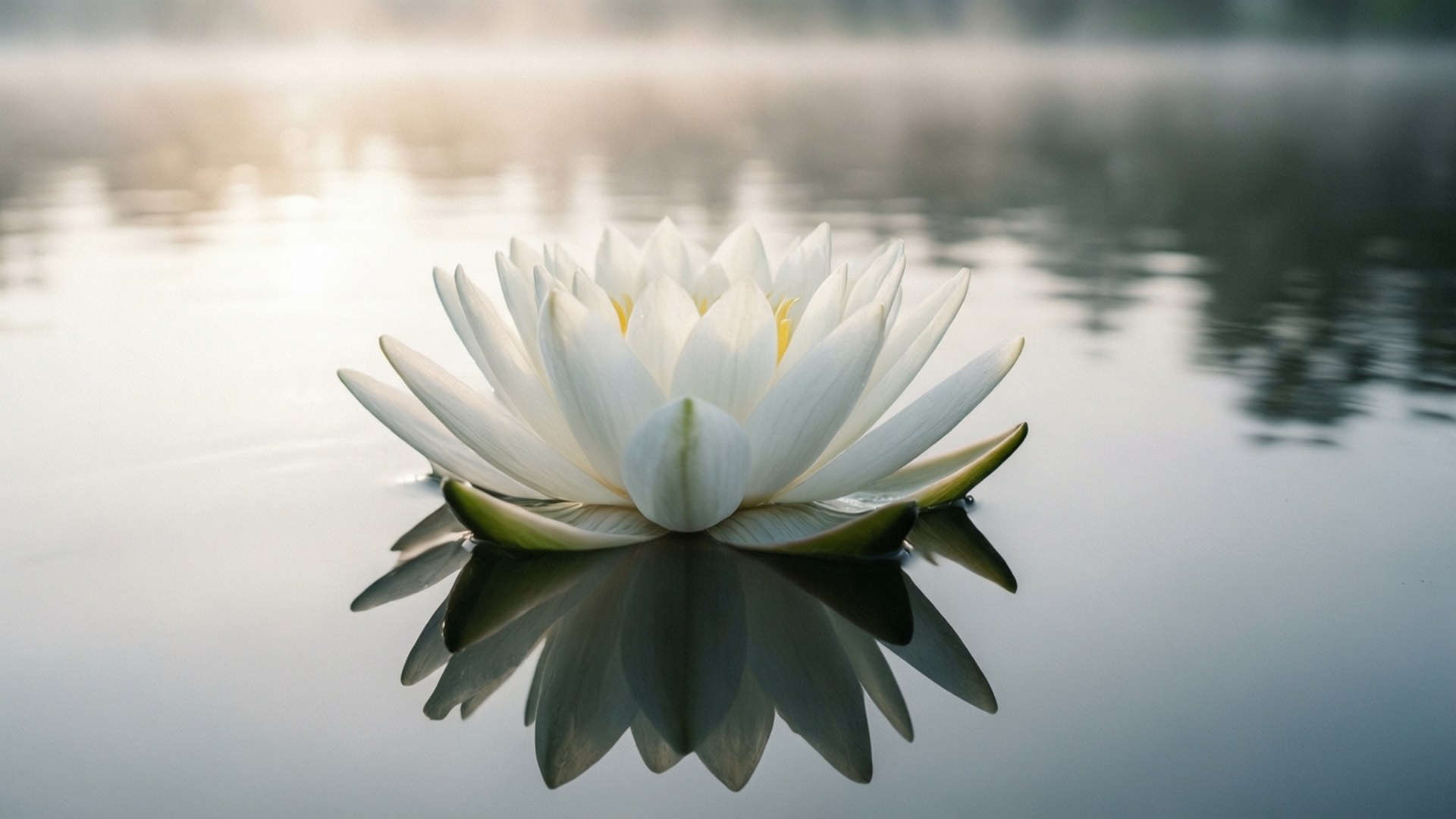Beyaz Lotus Huzuru Duvar Kağıdı