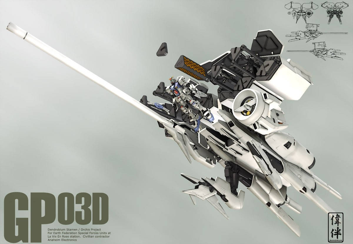 Beyaz Mobile Suit Gundam GP03D — Gundam GIF Duvar Kağıdı