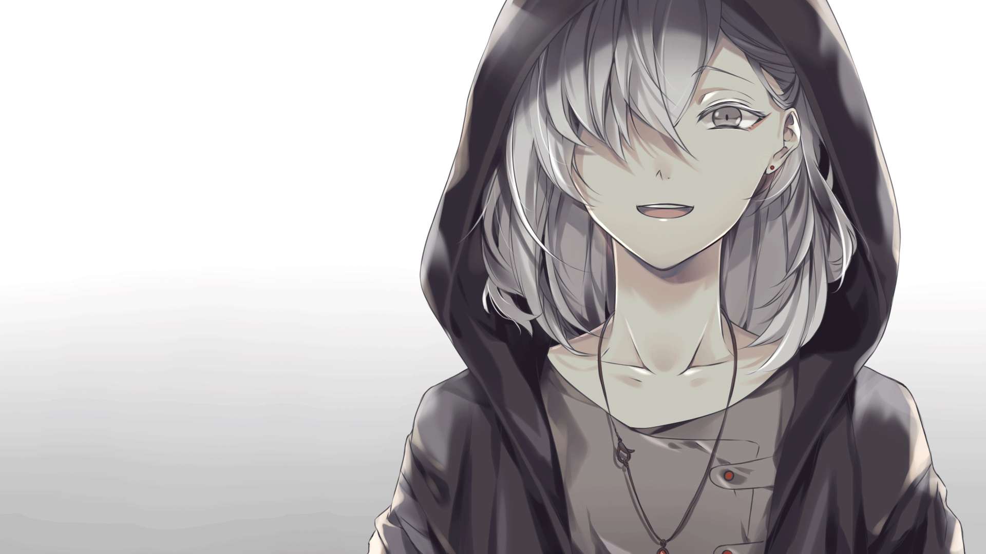 Beyaz Saçlı Anime Çocuk Nightcore Duvar Kağıdı