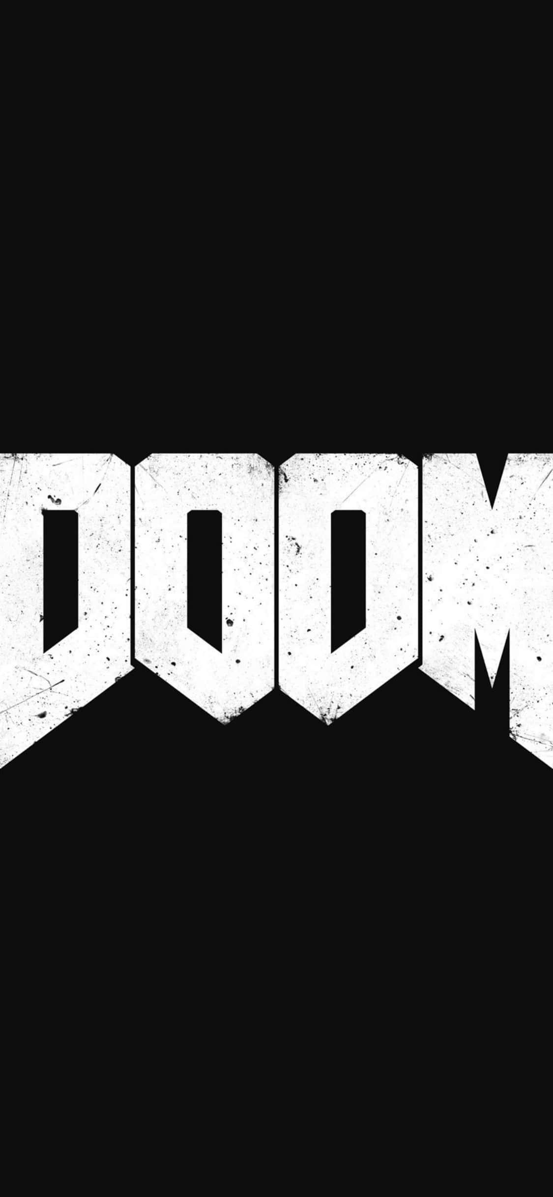 Beyaz Siyah Doom iPhone Xs Arka Plan Duvar Kağıdı