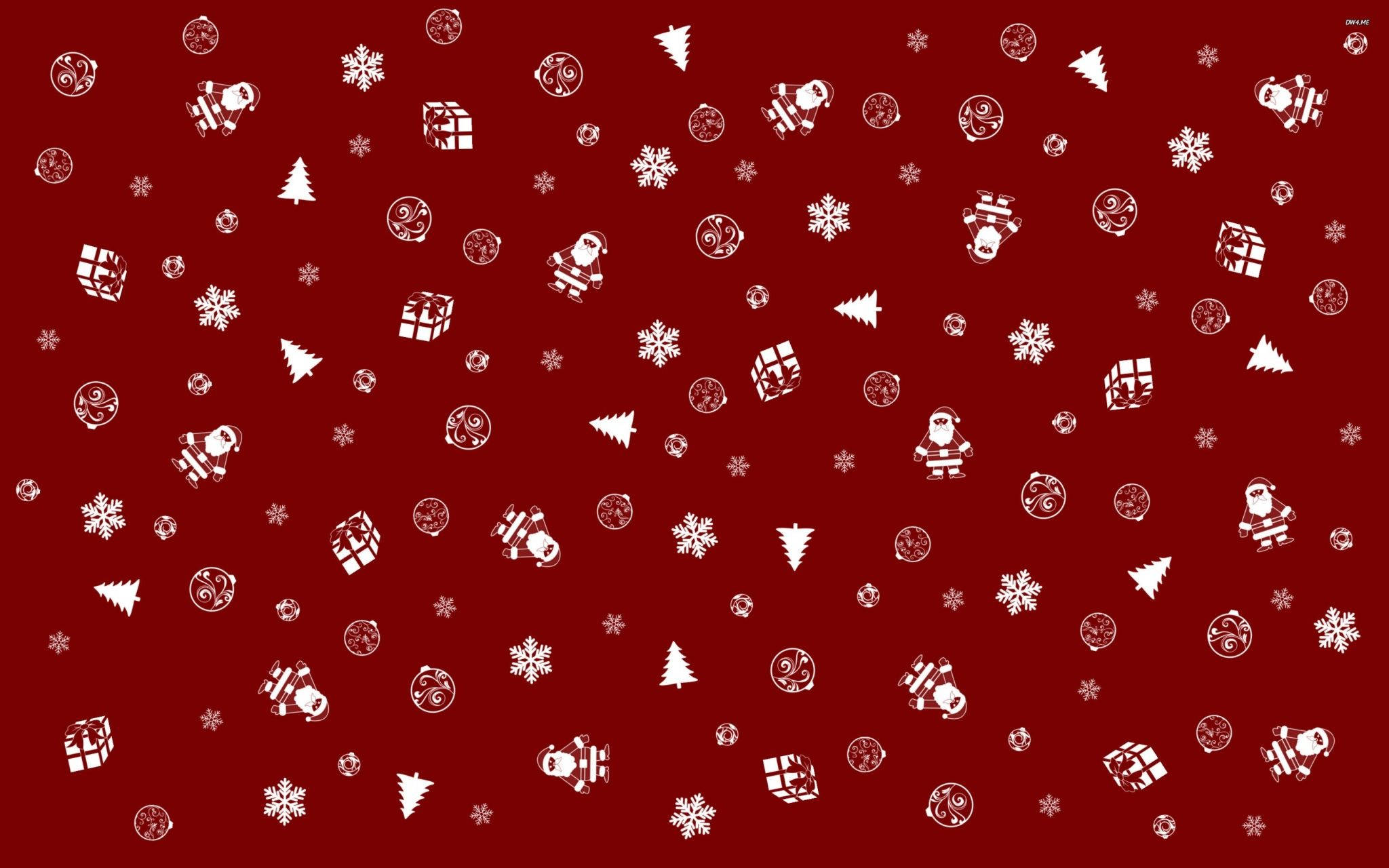 Beyaz ve Kırmızı Noel Kolajı Duvar Kağıdı