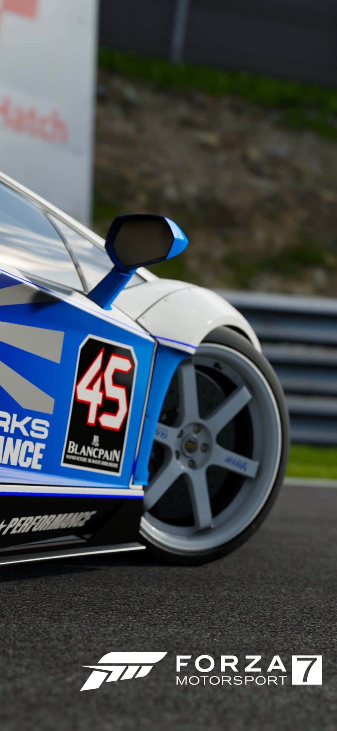 Beyaz Ve Mavi Araba iPhone X Forza Motorsport 7 Arka Planı Duvar Kağıdı