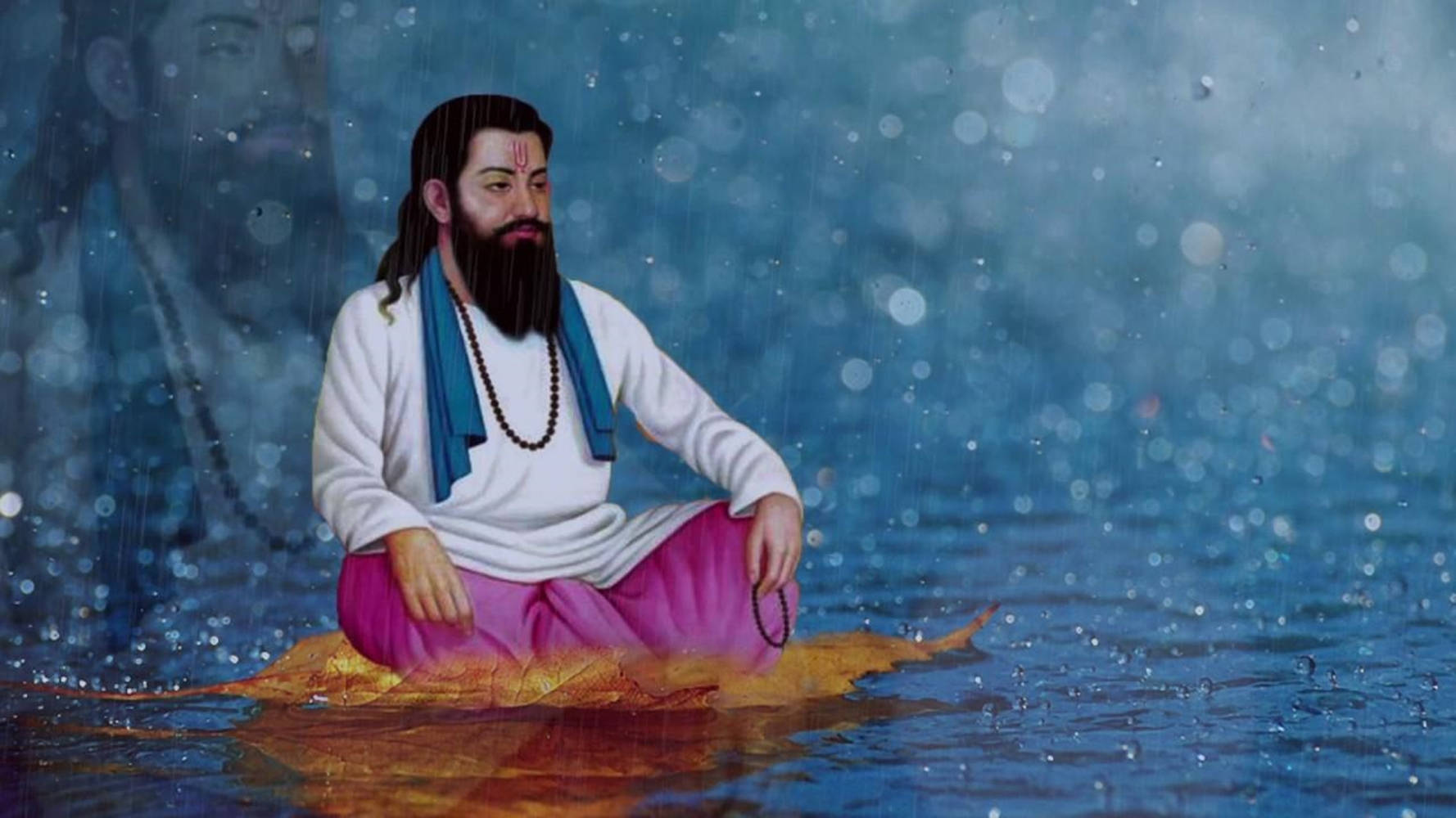 Bhakti Hareketi Azizi Guru Ravidass'ın Huzurlu Portresi Duvar Kağıdı