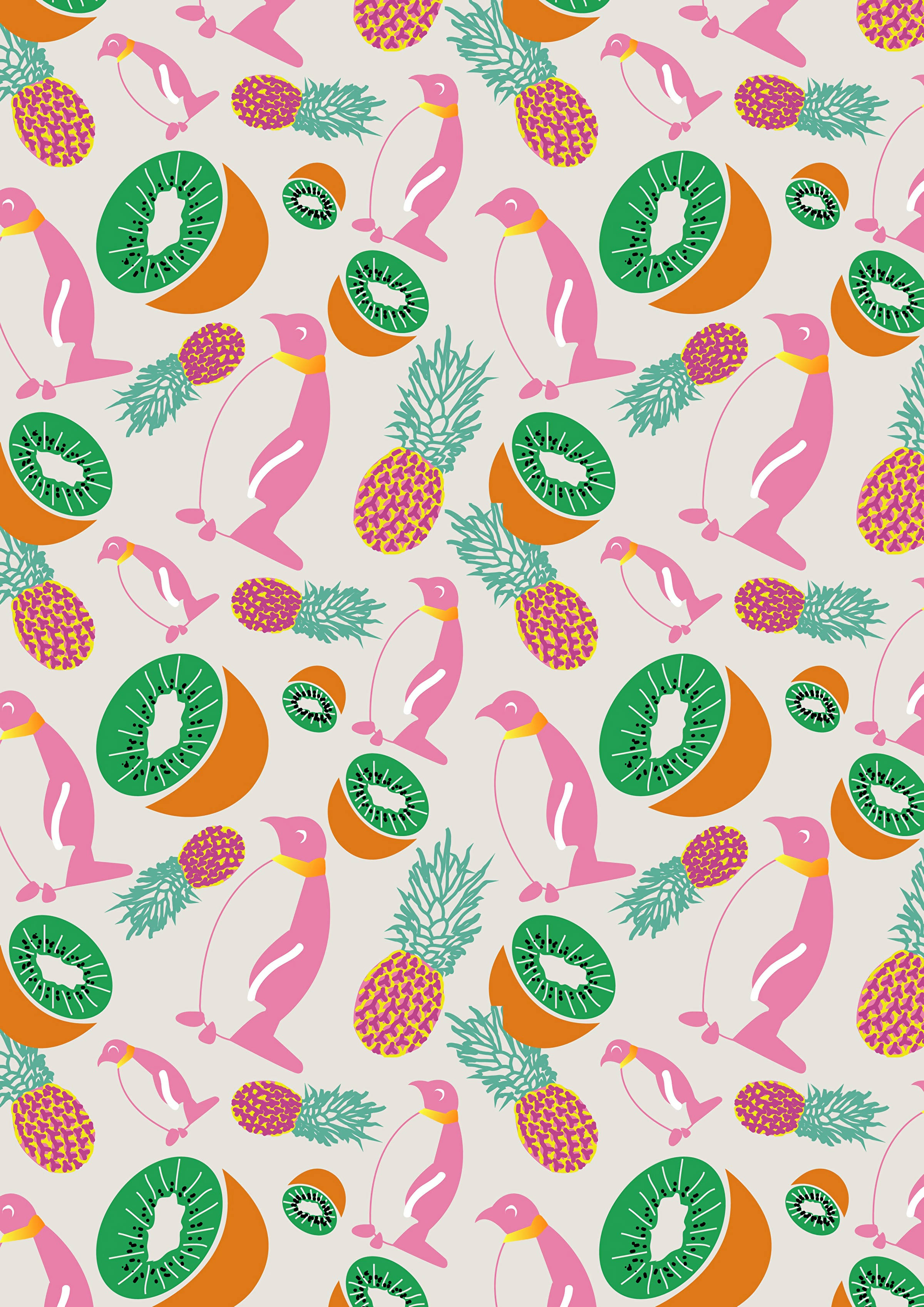 Bir ananas ve bir Penguen olan iki sıra dışı arkadaş, dostluğun gücünü gösteriyor. Duvar Kağıdı