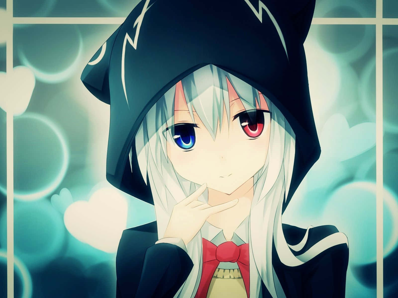 Bir Anime Kızı Sıcacık Hoodie'sinde Rahatlığın Tadını Çıkarıyor. Duvar Kağıdı