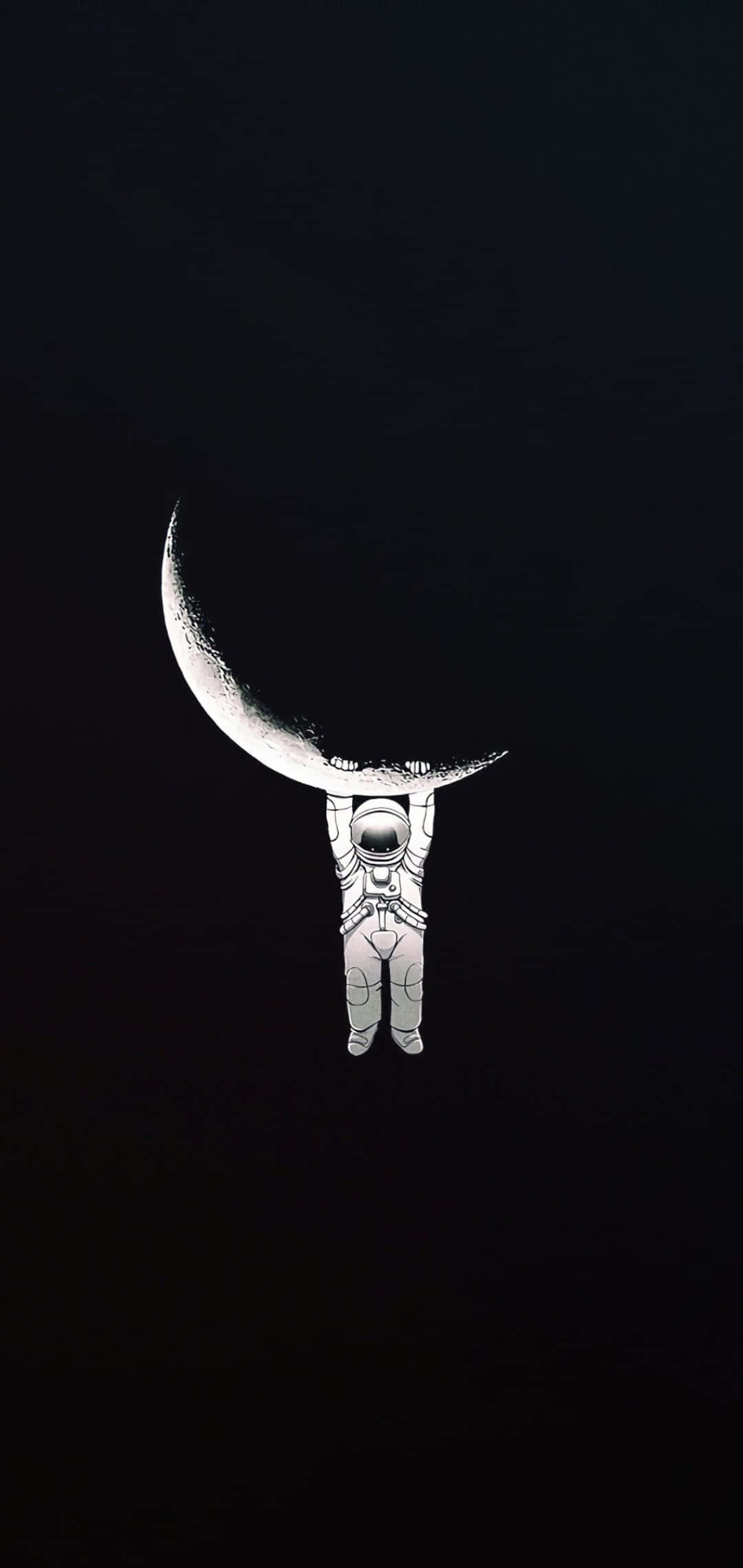 bir astronot elinde bir ay tutuyor Duvar Kağıdı