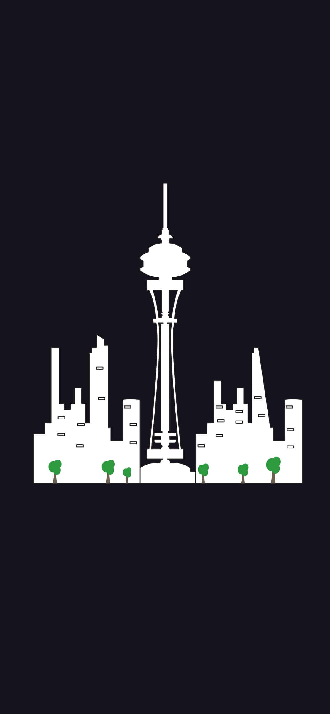Bir iPhone X merceğinden görülen Seattle, Washington'un muhteşem silüeti. Duvar Kağıdı