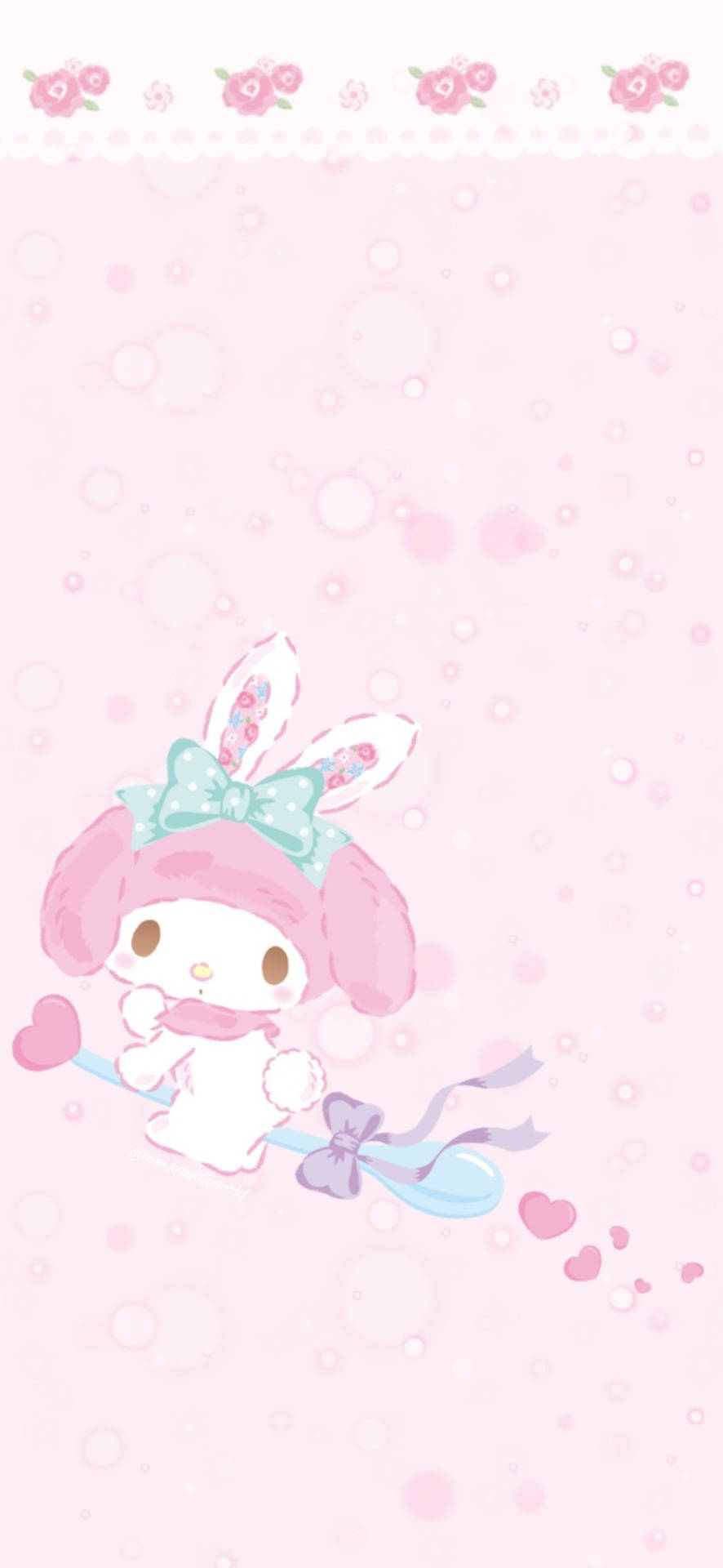 Bir Kaşıkta Gezen My Melody Duvar Kağıdı