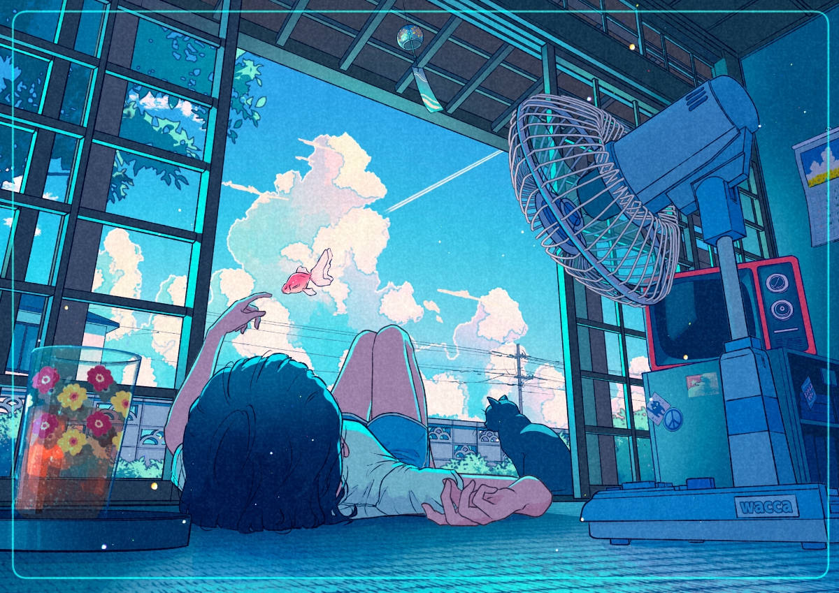80'ler Anime Estetiği — Anime manzara GIF Duvar Kağıdı