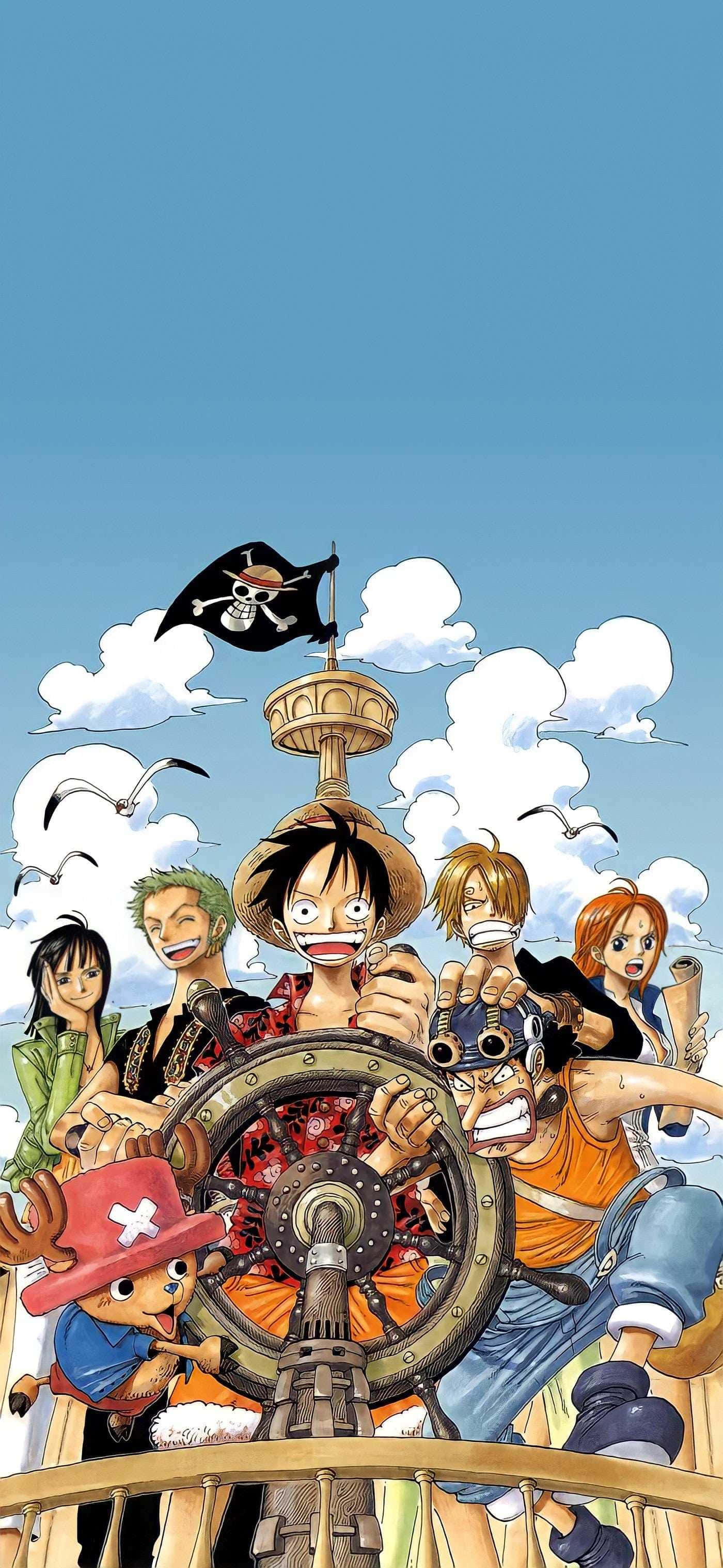 Bir Korsan Gemisindeki One Piece Karakterleri Resmi Duvar Kağıdı