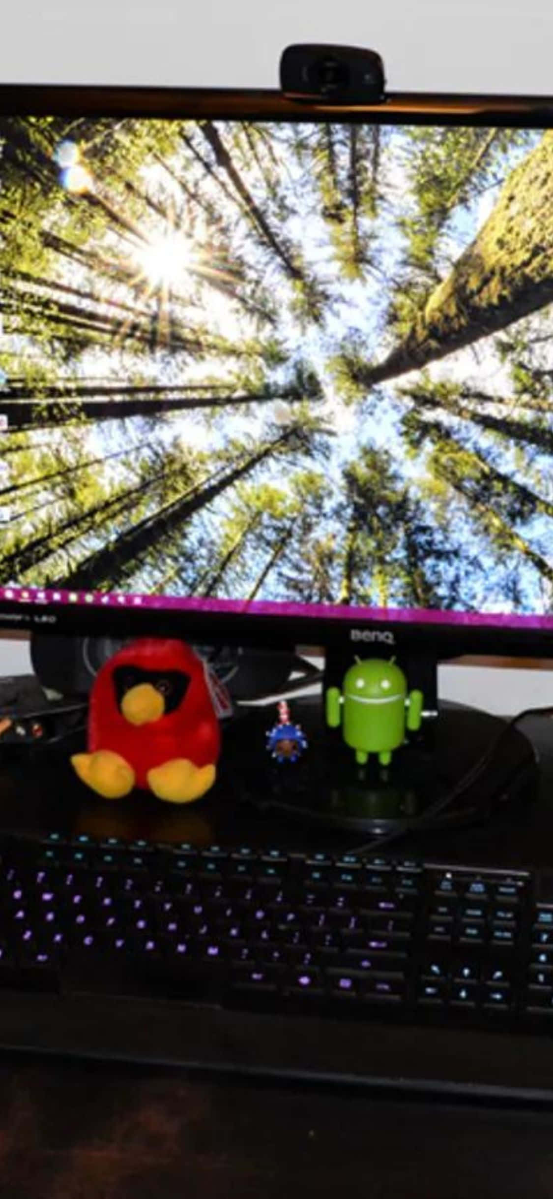 bir masanın üzerinde bir bilgisayar monitörü Duvar Kağıdı