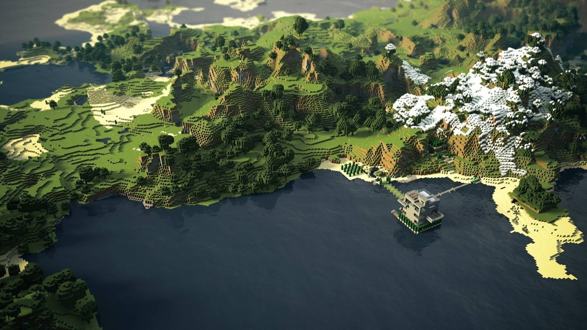 Bir Minecraft Orman Biyomunun Görünümü Duvar Kağıdı