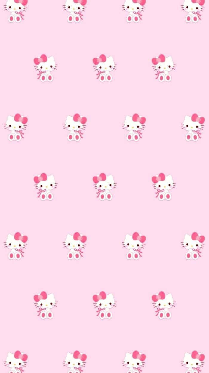 Bir Sürü Sevimli Pembe Hello Kitty Duvar Kağıdı
