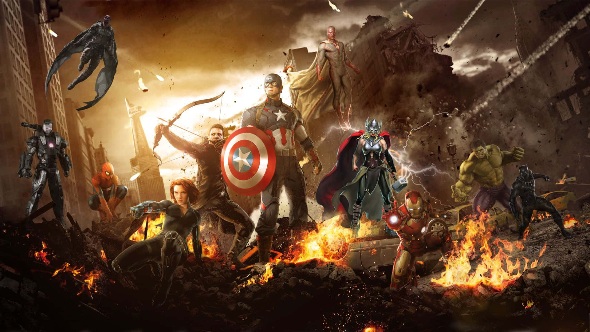 Birleşin ve Marvel'in En Güçlü Kahramanlarını Toplayın! Duvar Kağıdı