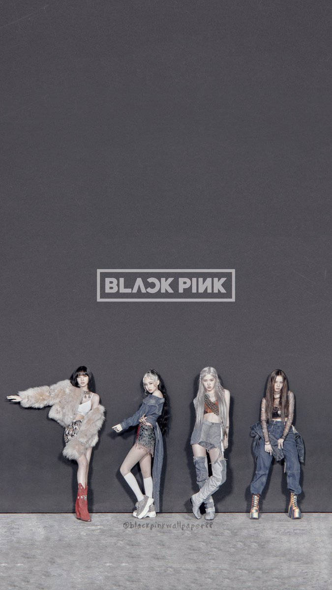 Blackpink Logosu How You Like That Gri Duvar Kağıdı