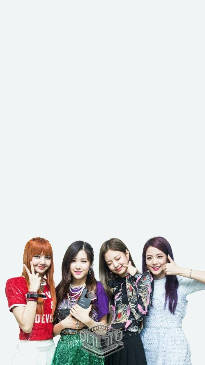 Blackpink Üyeleri Beyaz Negatif Alan Duvar Kağıdı