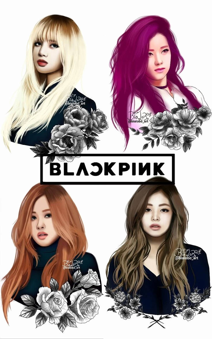 Blackpink Üyeleri Çarpıcı Çiçekli Hayran Sanatını Sergiliyor Duvar Kağıdı