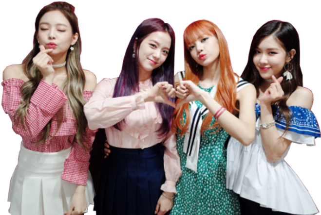 Blackpink Üyeleri Şirin Pozlar Veriyor Duvar Kağıdı