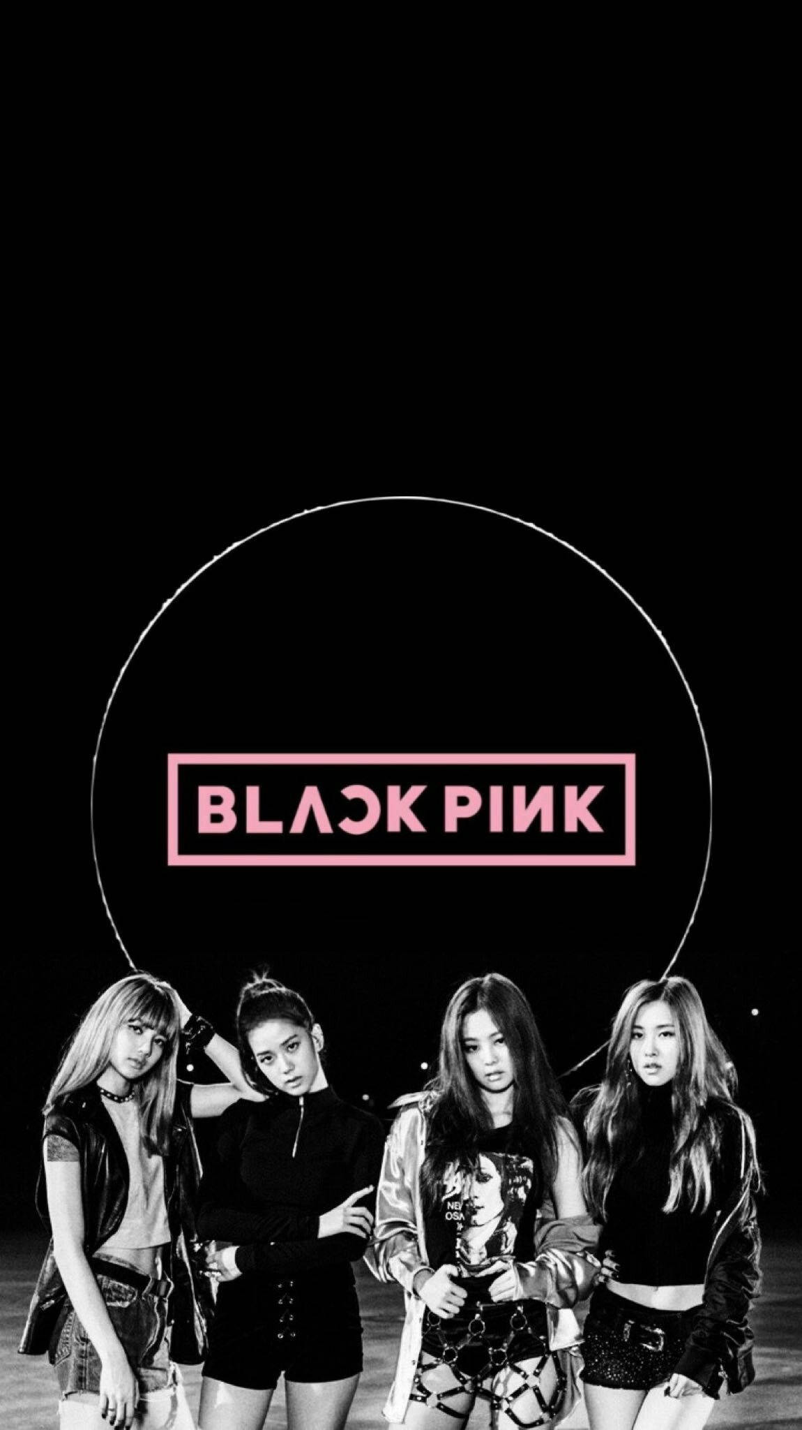 Blackpink Üyeleri ve Halka İçinde Logosu Duvar Kağıdı