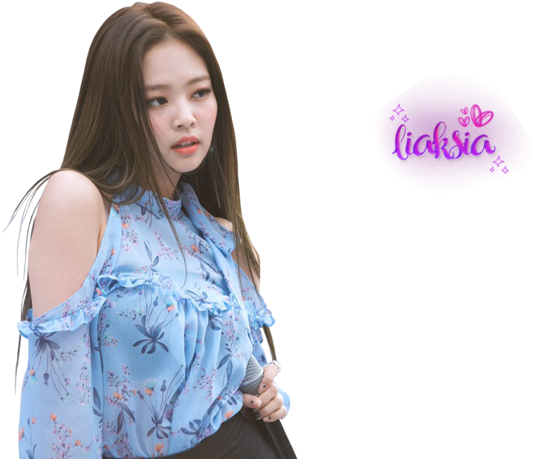 Blackpink Üyesi Mavi Çiçekli Üst Duvar Kağıdı
